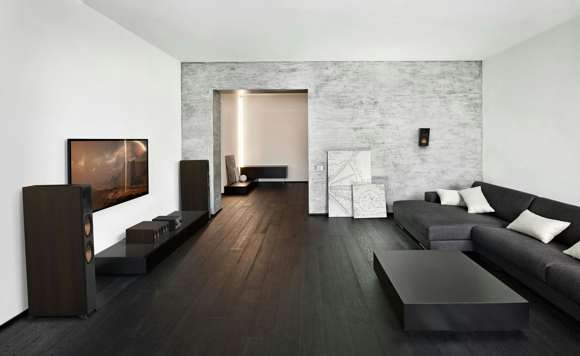 Reference Premiere best home theater speakers AVR white living room