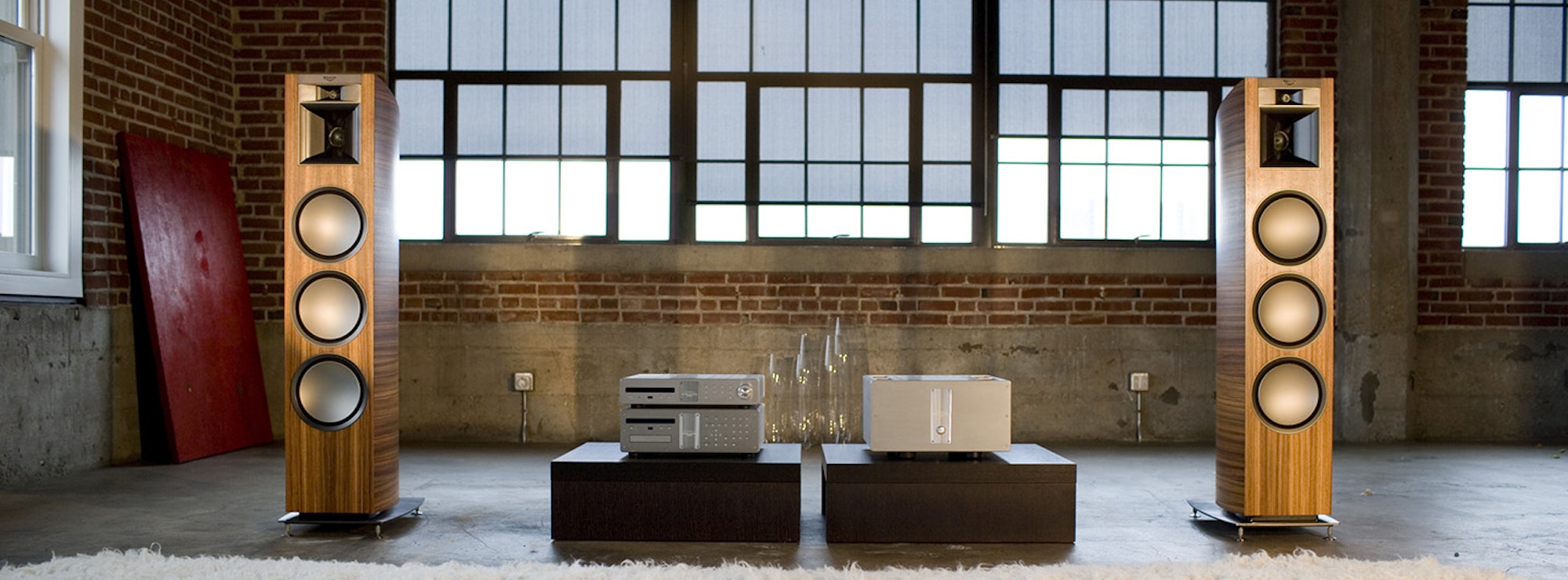 Palladium P-39F floorstanding speakers in a sunlit room