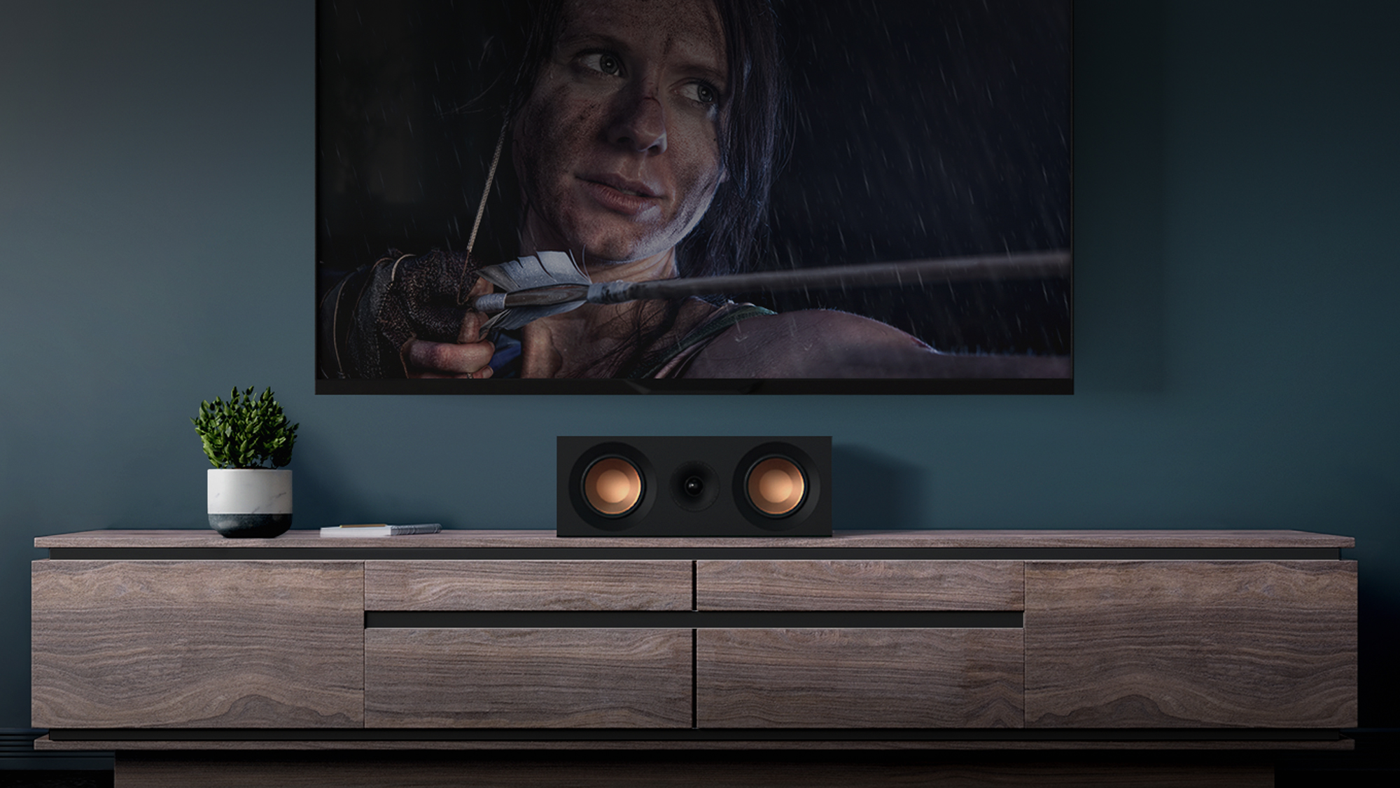 Klipsch KD-52C センターチャンネル 160W スピーカー ホームオーディオ/ミュージックエンターテイメント ブラック : Klipsch KD-52C Center Channel Speaker : Electronics