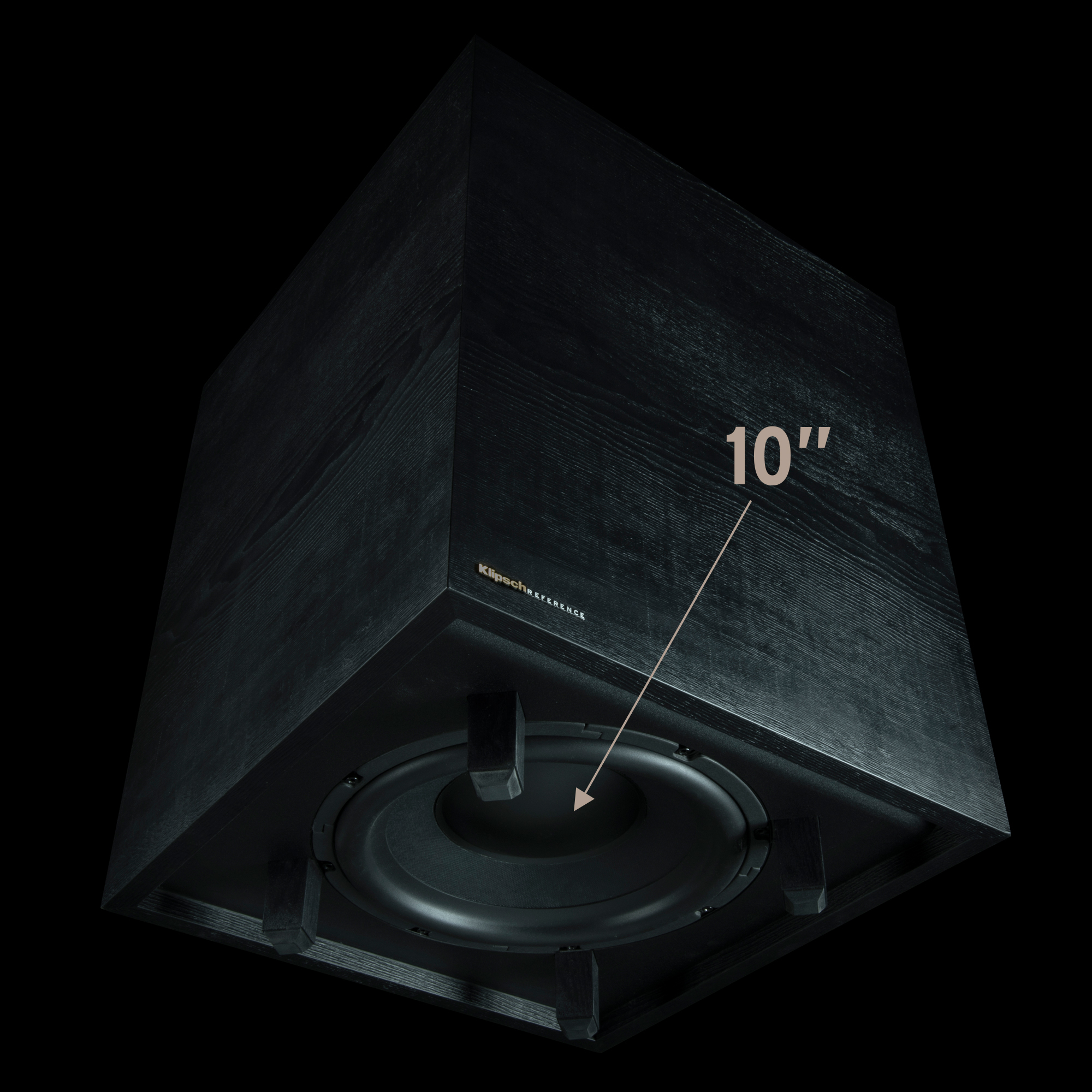 Klipsch Cinema 600 Wireless Sub view from bottom with 10 inch subwoofer mobile