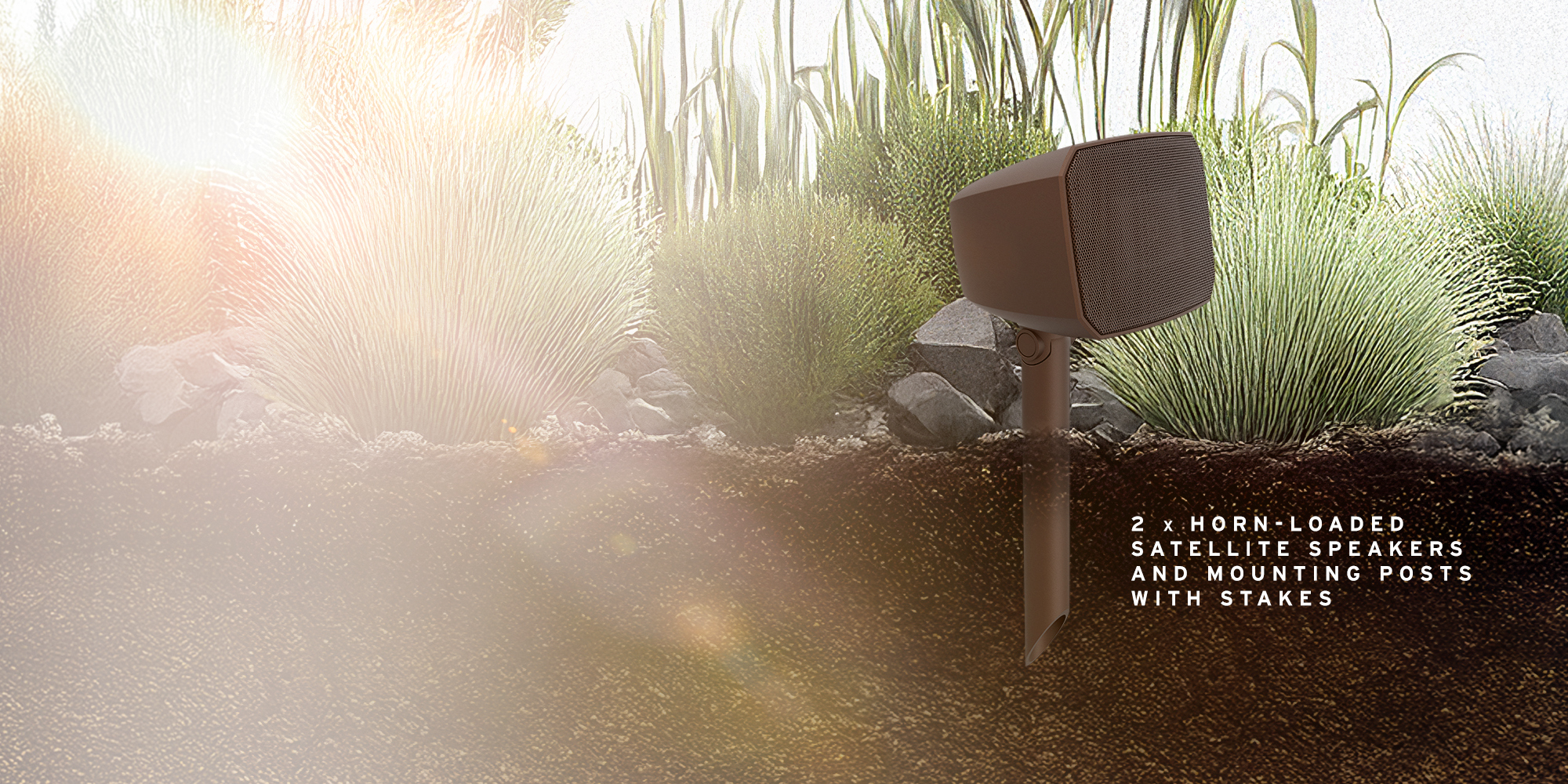 Klipsch Courtyard Side view of satellite speaker in ground 2000x1000