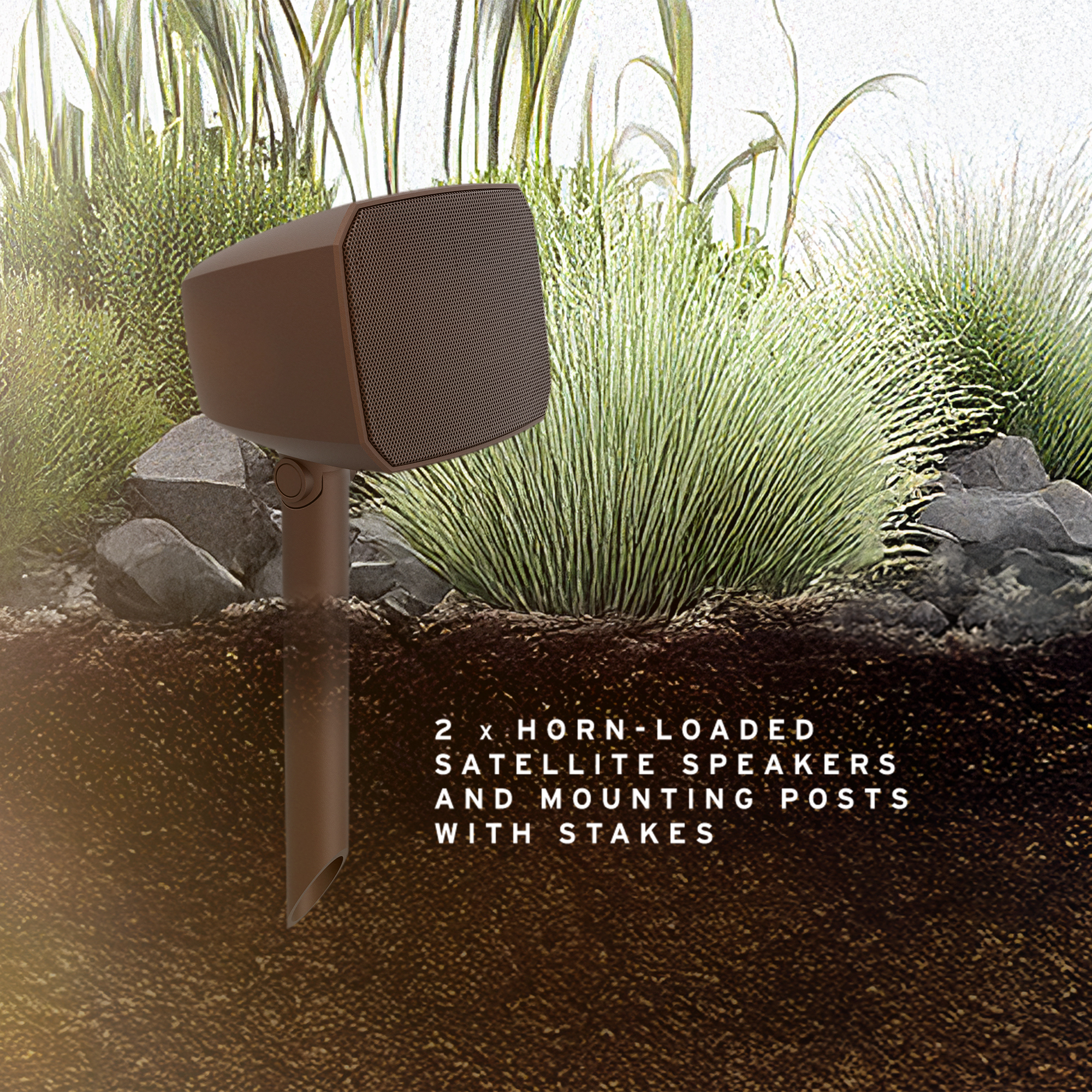 Klipsch Courtyard Side view of satellite speaker in ground 2000x2000