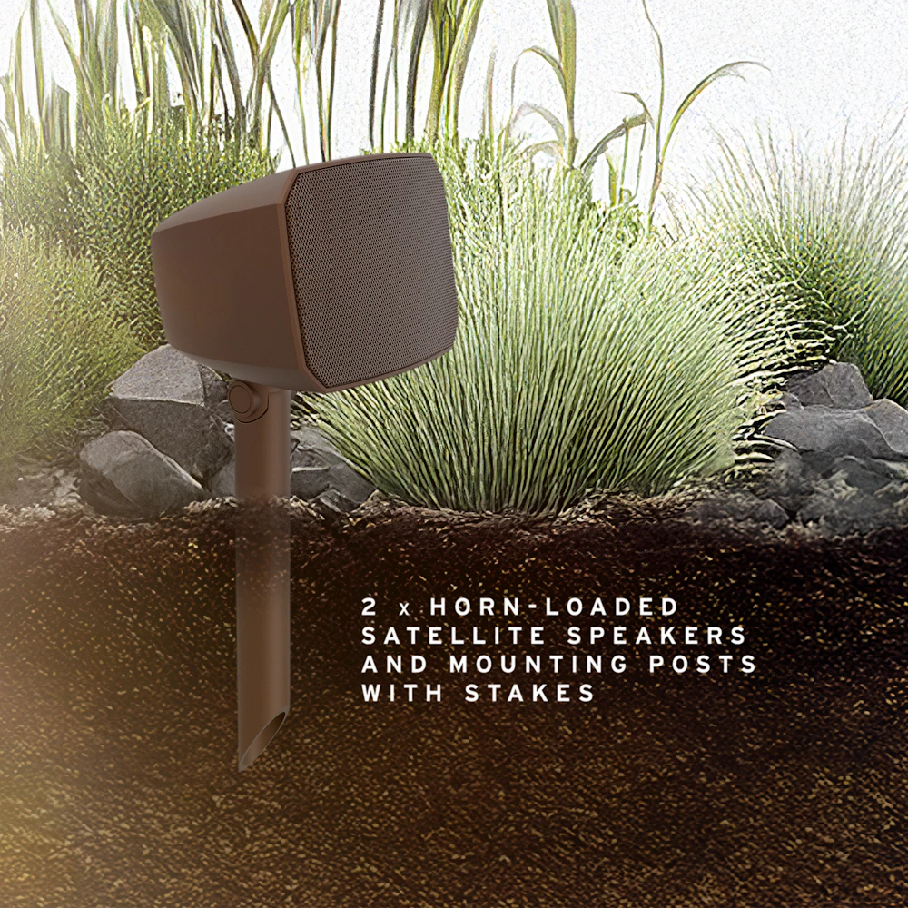 Klipsch Courtyard Side view of satellite speaker in ground 2000x2000