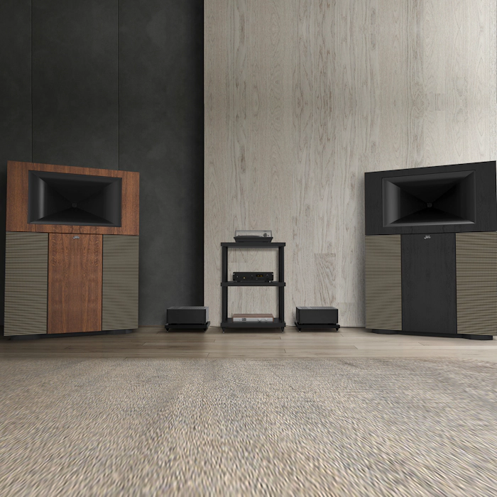 Klipsch Jubilee Loudspeakers in American Walnut and Black Ash mobile