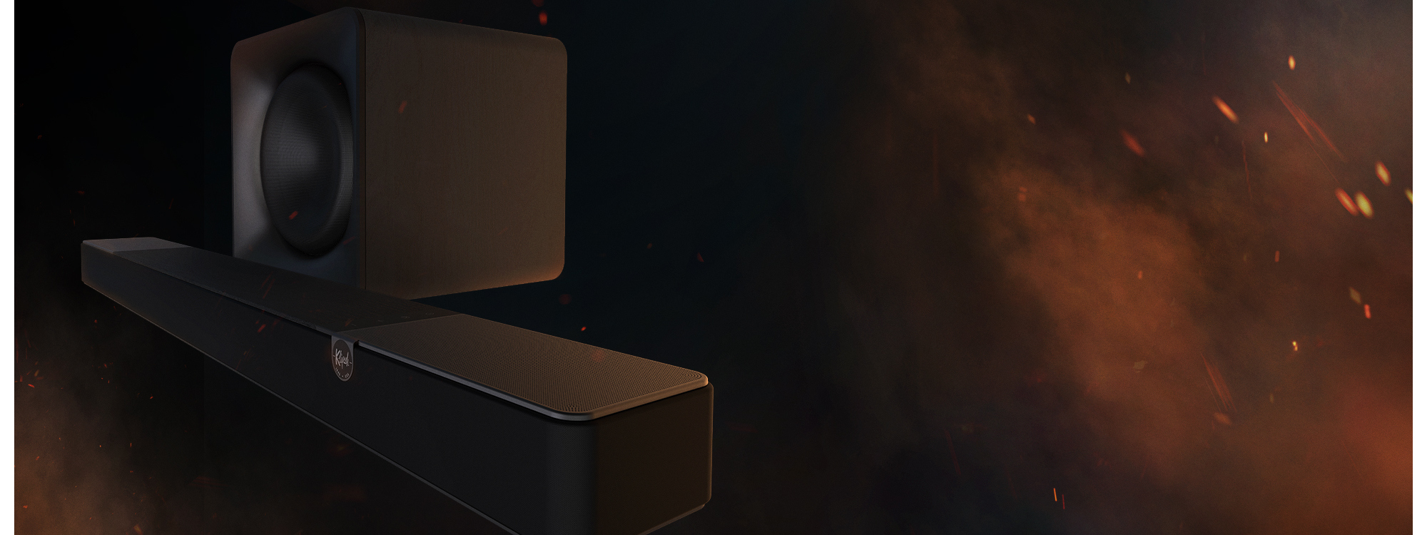 Klipsch Odyssey LP Dsk04 Klipsch Flexus on fiery background 2000x750