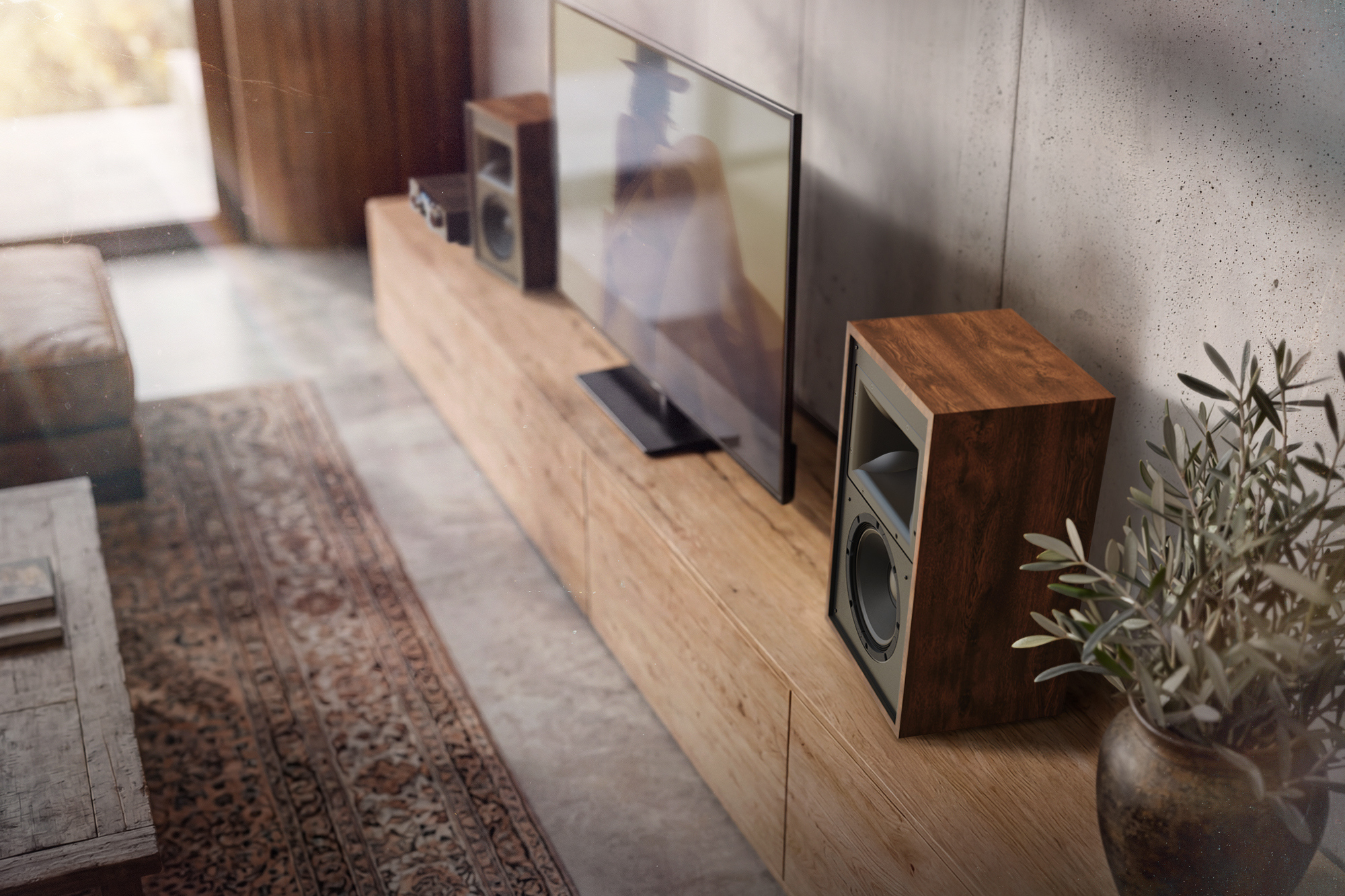 Klipsch Rebellion TW from above with sunburst through window with shading 2000x1333