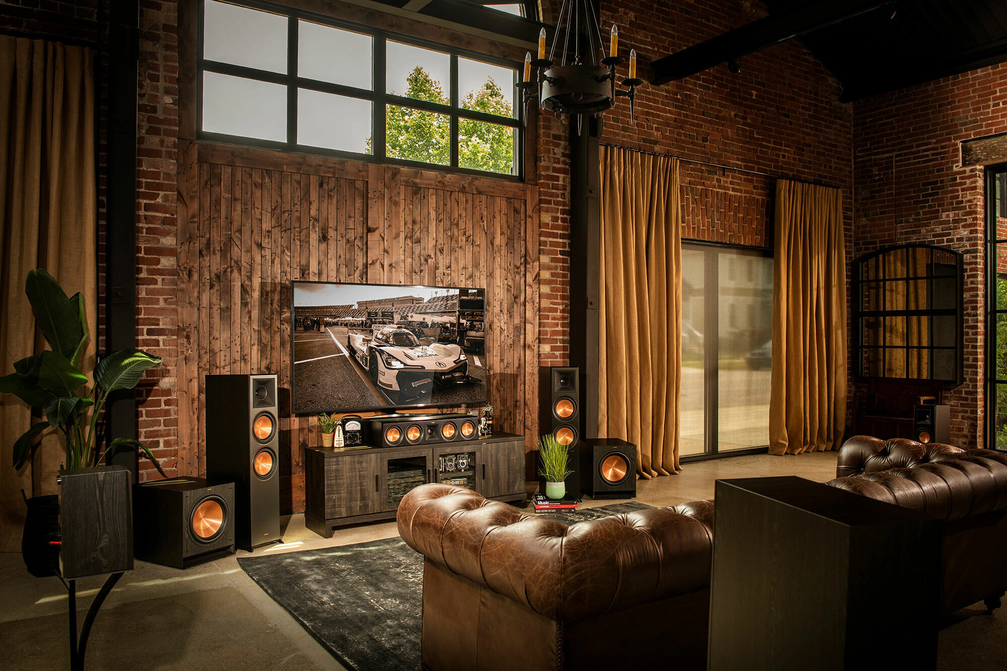 Klipsch Reference Home Theater in living room best home theater