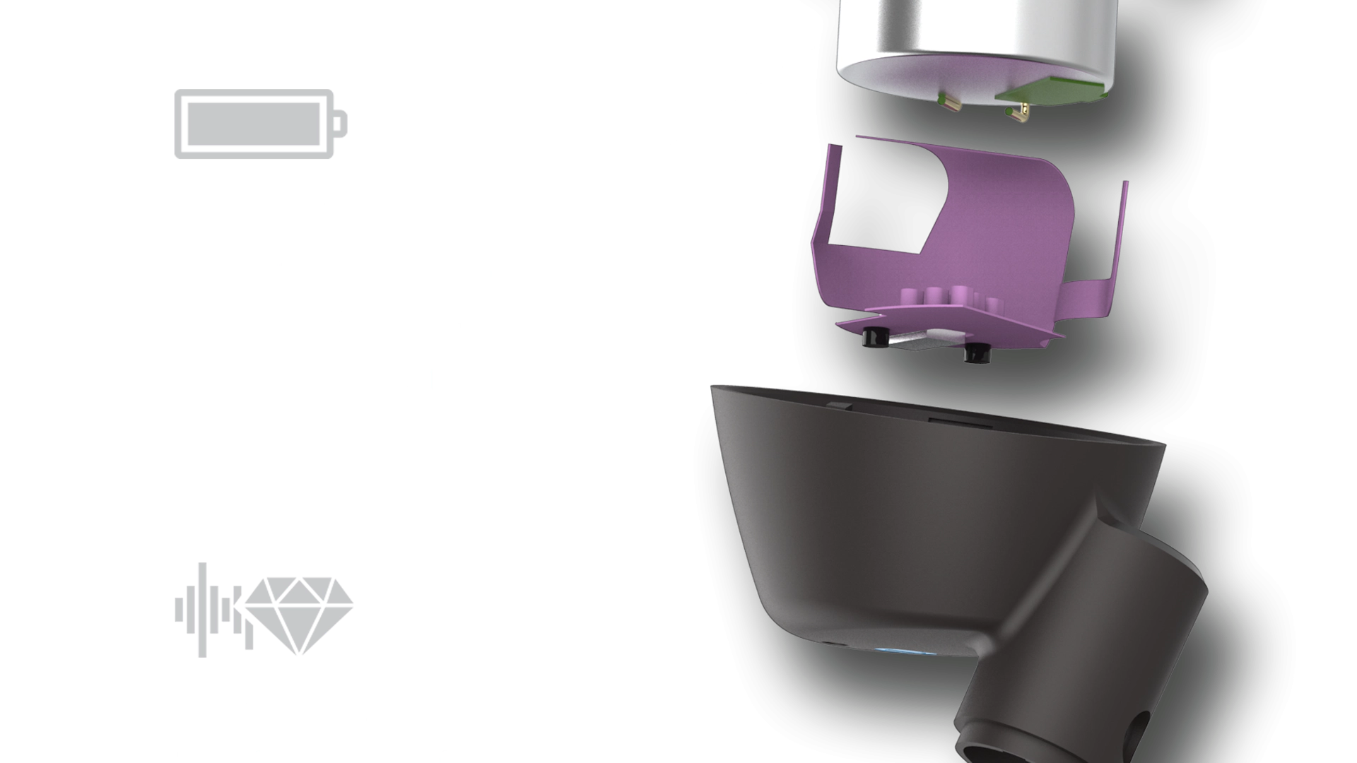 Klipsch T5 II True Wireless Earphone Features in an exploded diagram Mobile