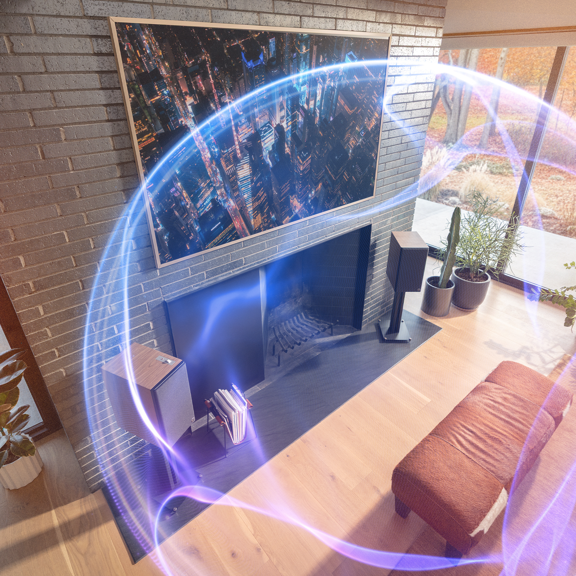 Klipsch The Nines II with Dolby Atmos sound virtualized as a bubble around engulfing the sweet spot in the room end 2000x2000