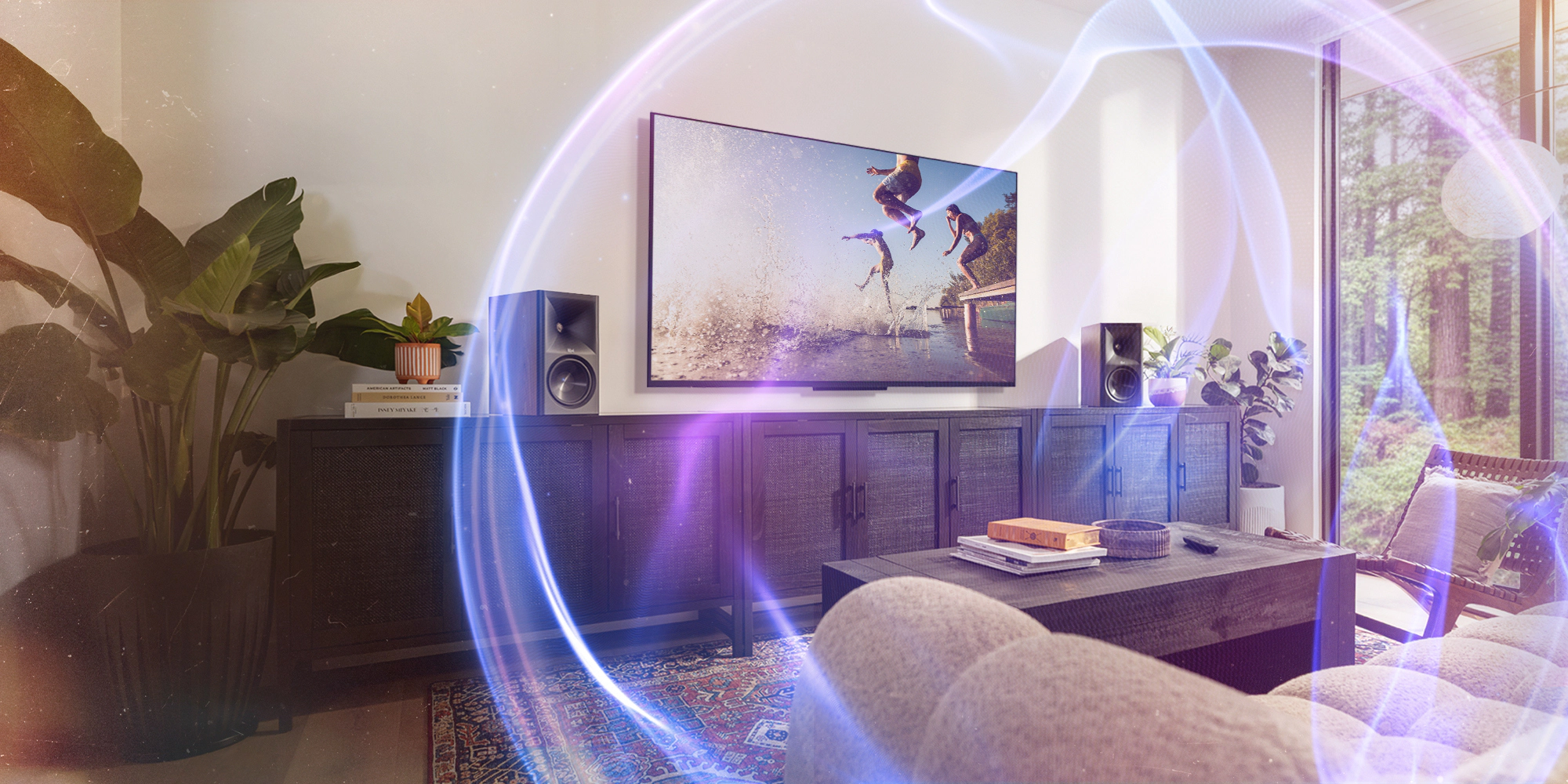 Klipsch The Sevens II with Dolby Atmos sound virtualized as a bubble around engulfing the sweet spot in the room end 2000x1000
