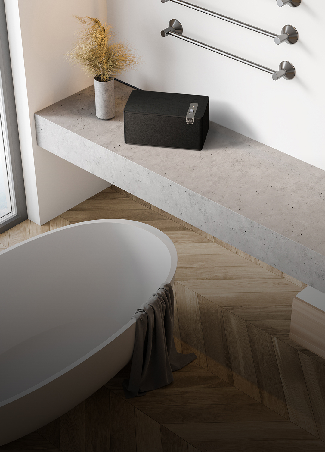Klipsch The Three Plus in luxury bathroom 1080x1500