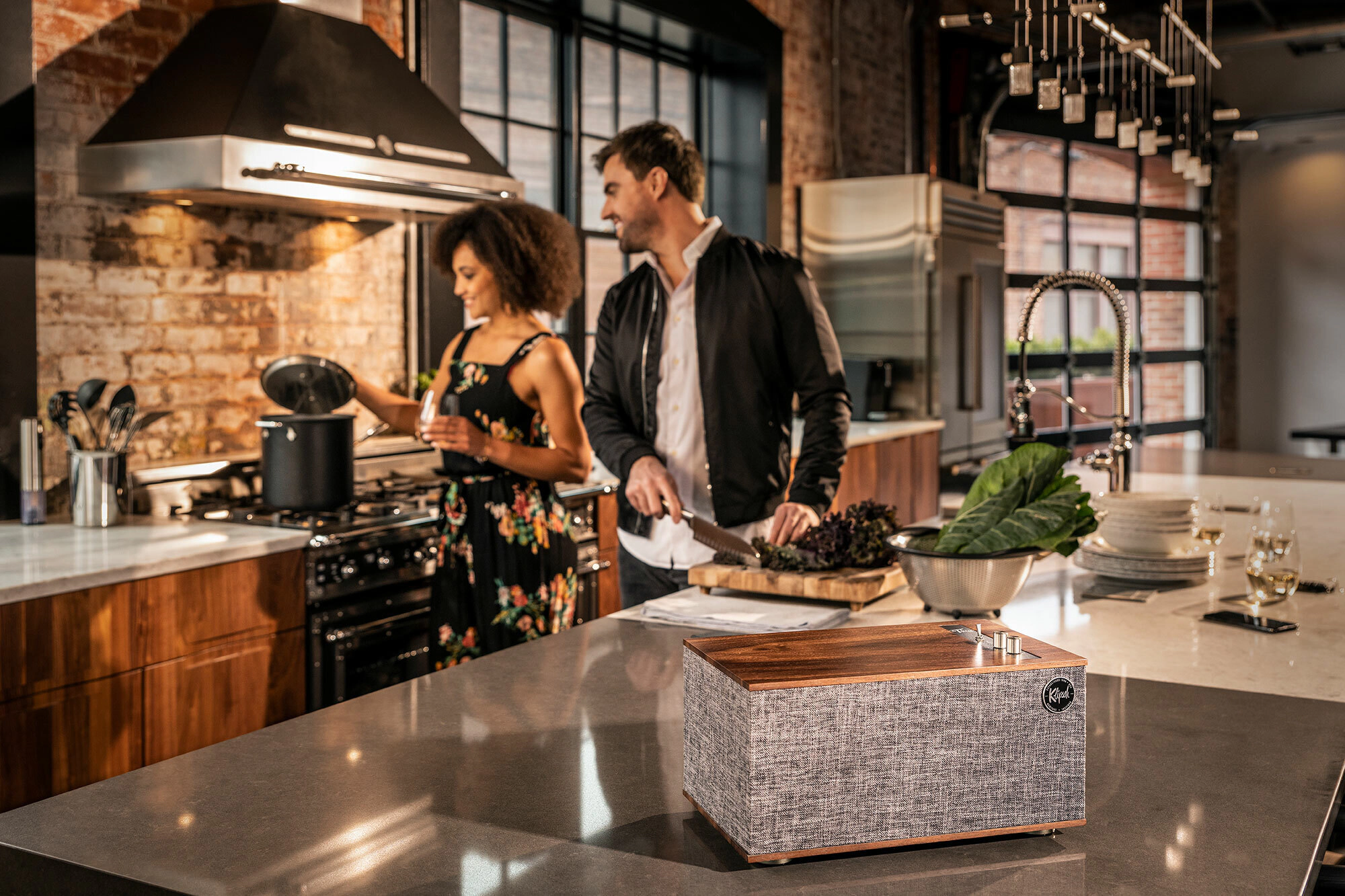 Klipsch The Three II best tabletop stereo in kitchen