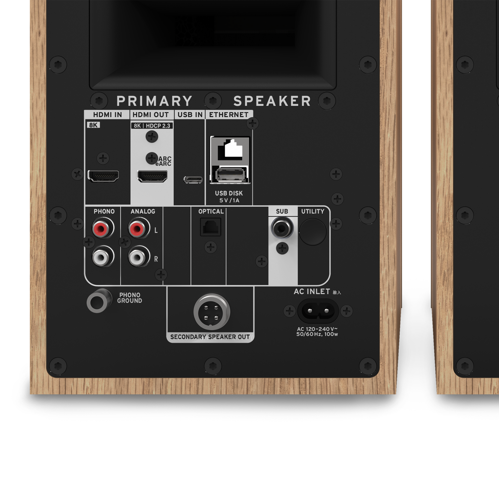 Klipsch The Fives Inputs with shadow below RO 2000x2000