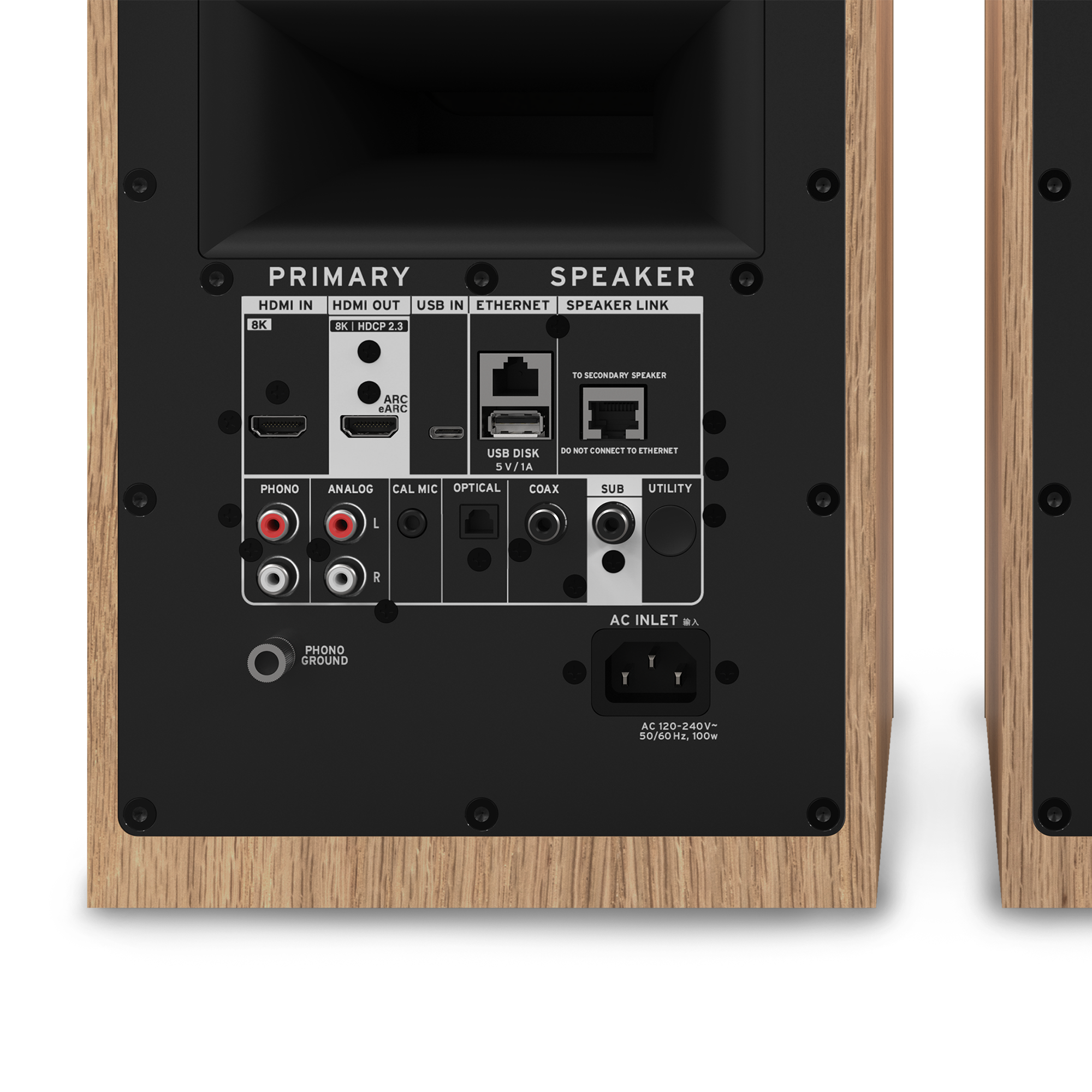 Klipsch The Sevens II Inputs with shadow below RO 2000x2000