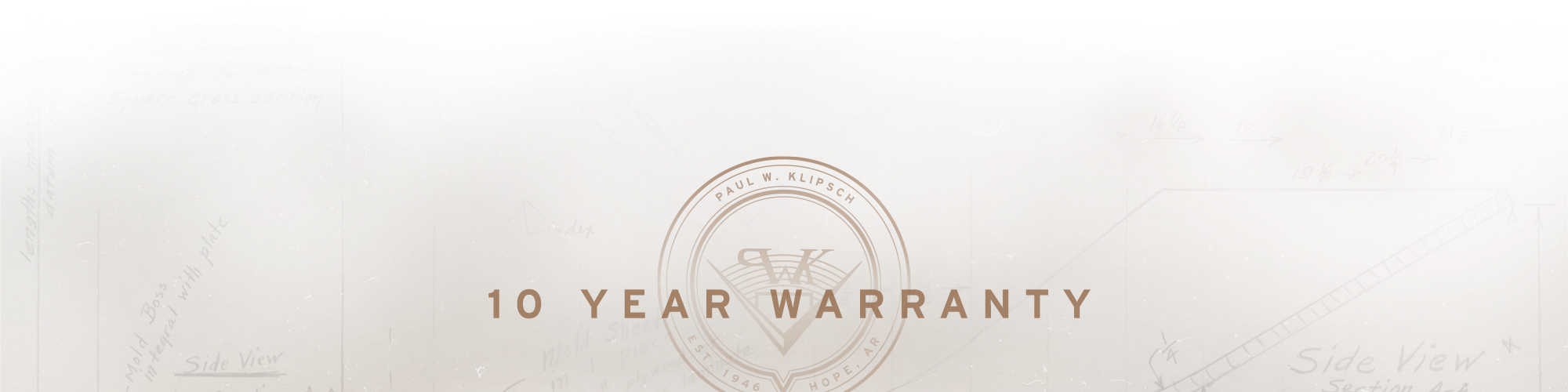 Klipschorn 10 Year Warranty Badge wht 2000x500