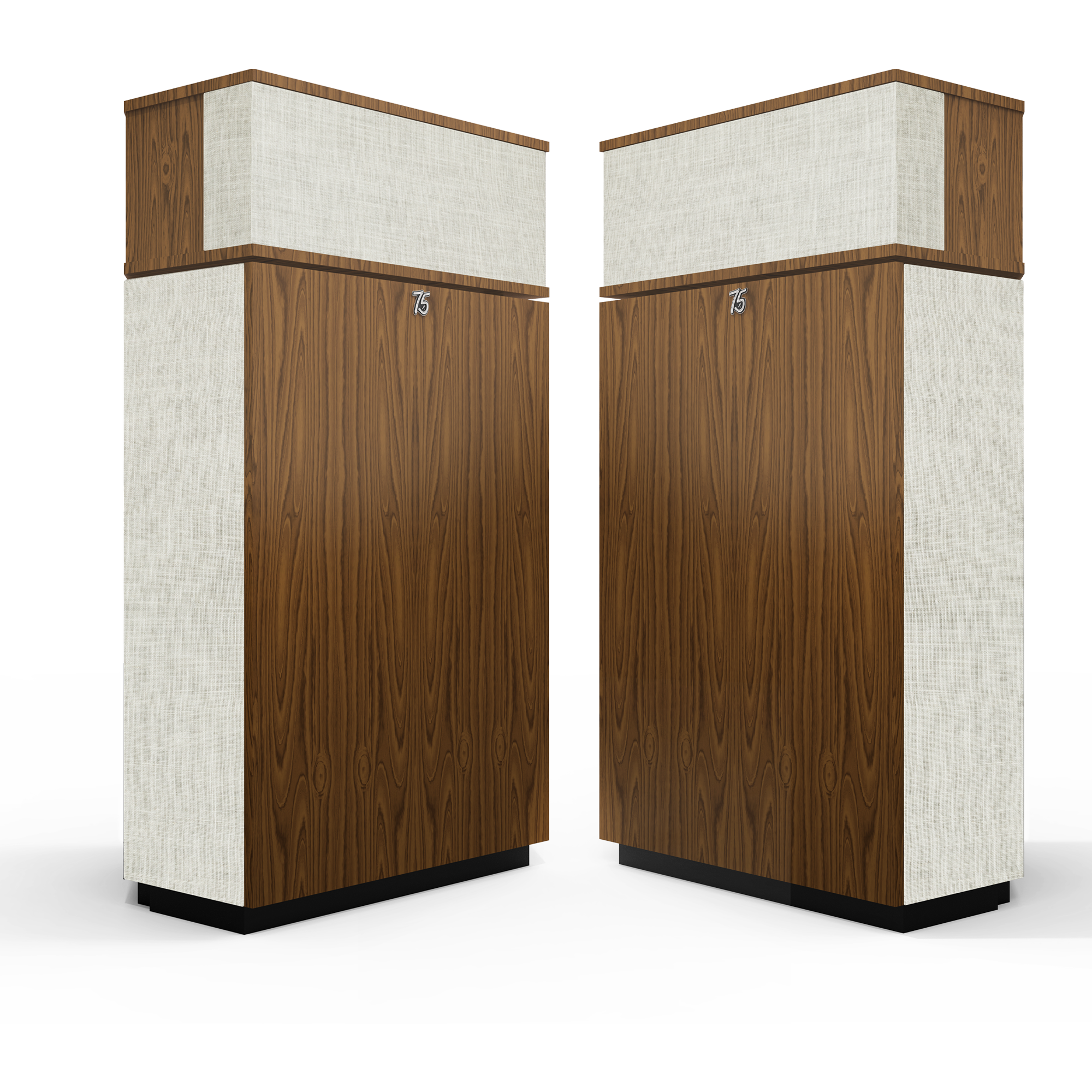 Klipschorn 75th loudpspeaker pair grilles on