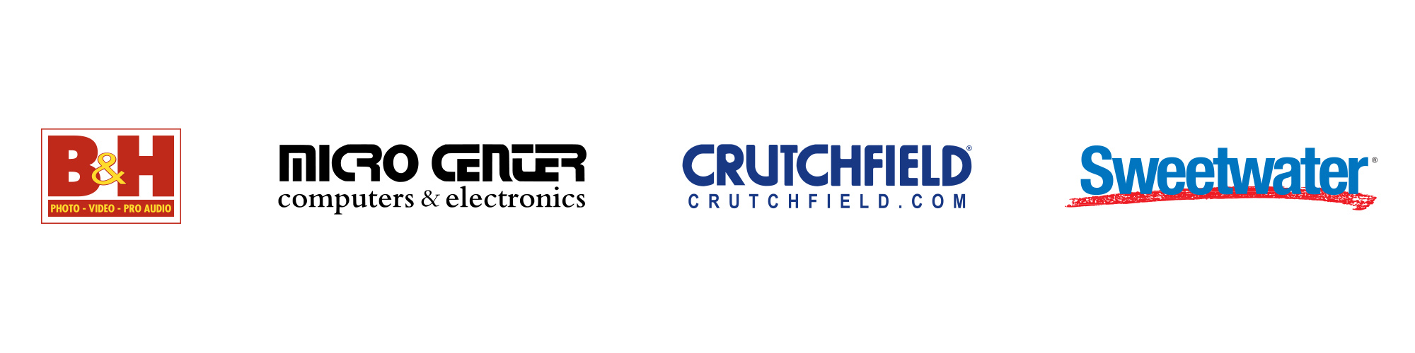 Micro Center Crutchfield Sweetwater BH Logos 2000x500