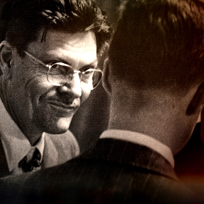 Paul W Klipsch PWK grinning slyly mobile