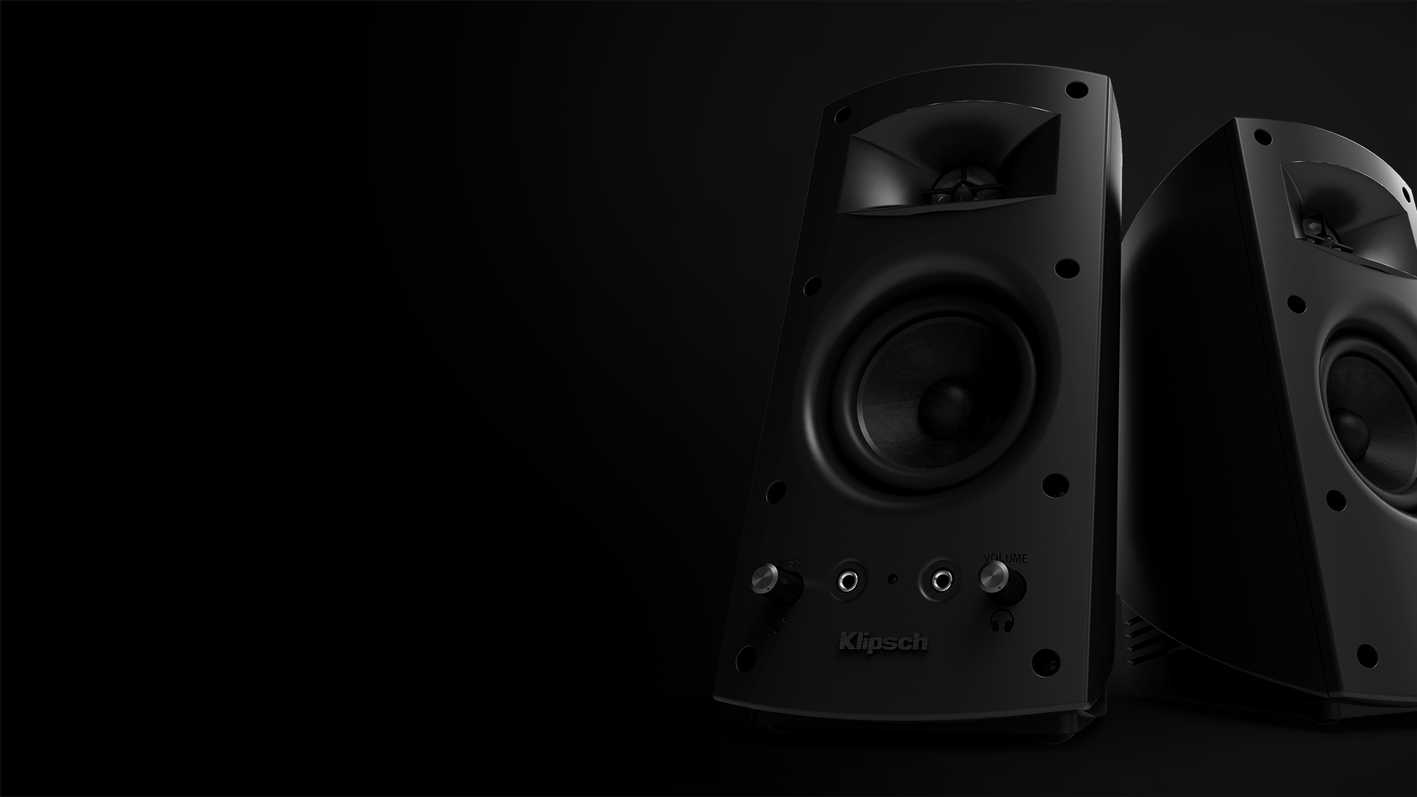 Pro Media 2 0 speakes with grille on and off