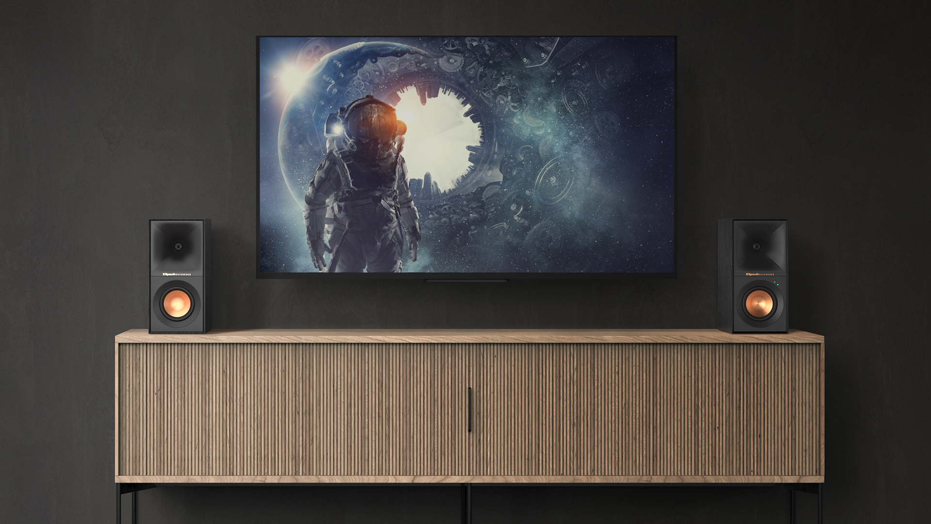 R 40 PM on Modern TV Console with Spacey Imagery 2000x2000