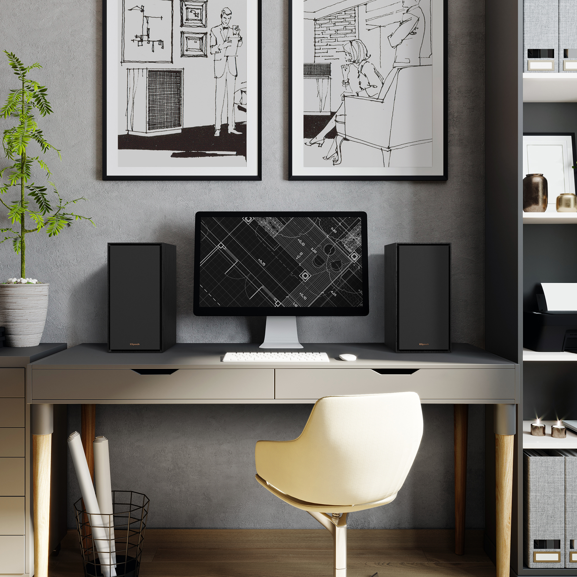 Klipsch | R-50PM POWERED SPEAKERS WITH 5.25” WOOFERS