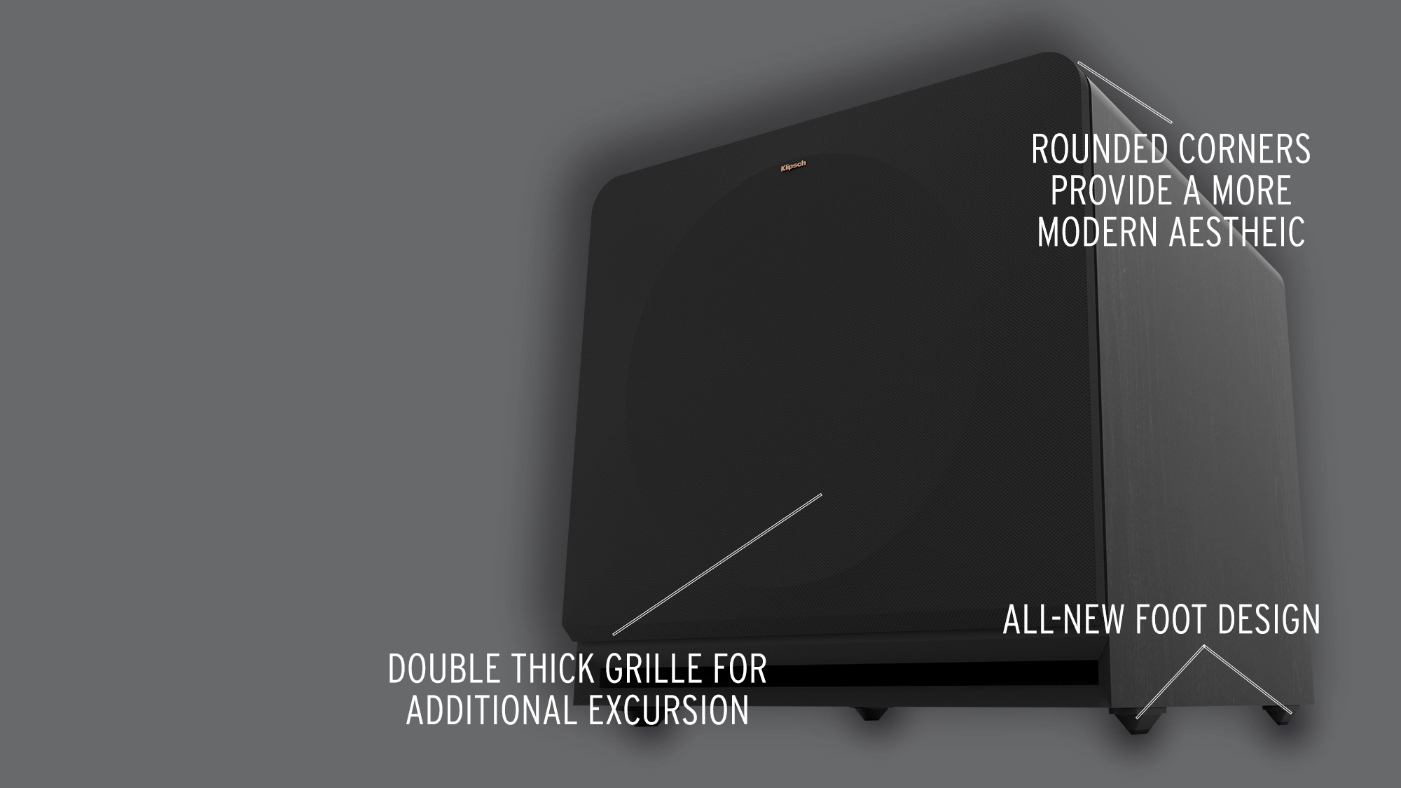 RP 1600 SW front angle view with design upgrade feature callouts