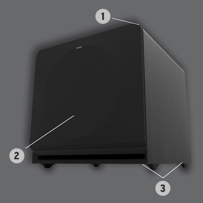 RP 1600 SW front angle view with numbered design upgrade feature callouts described in page text