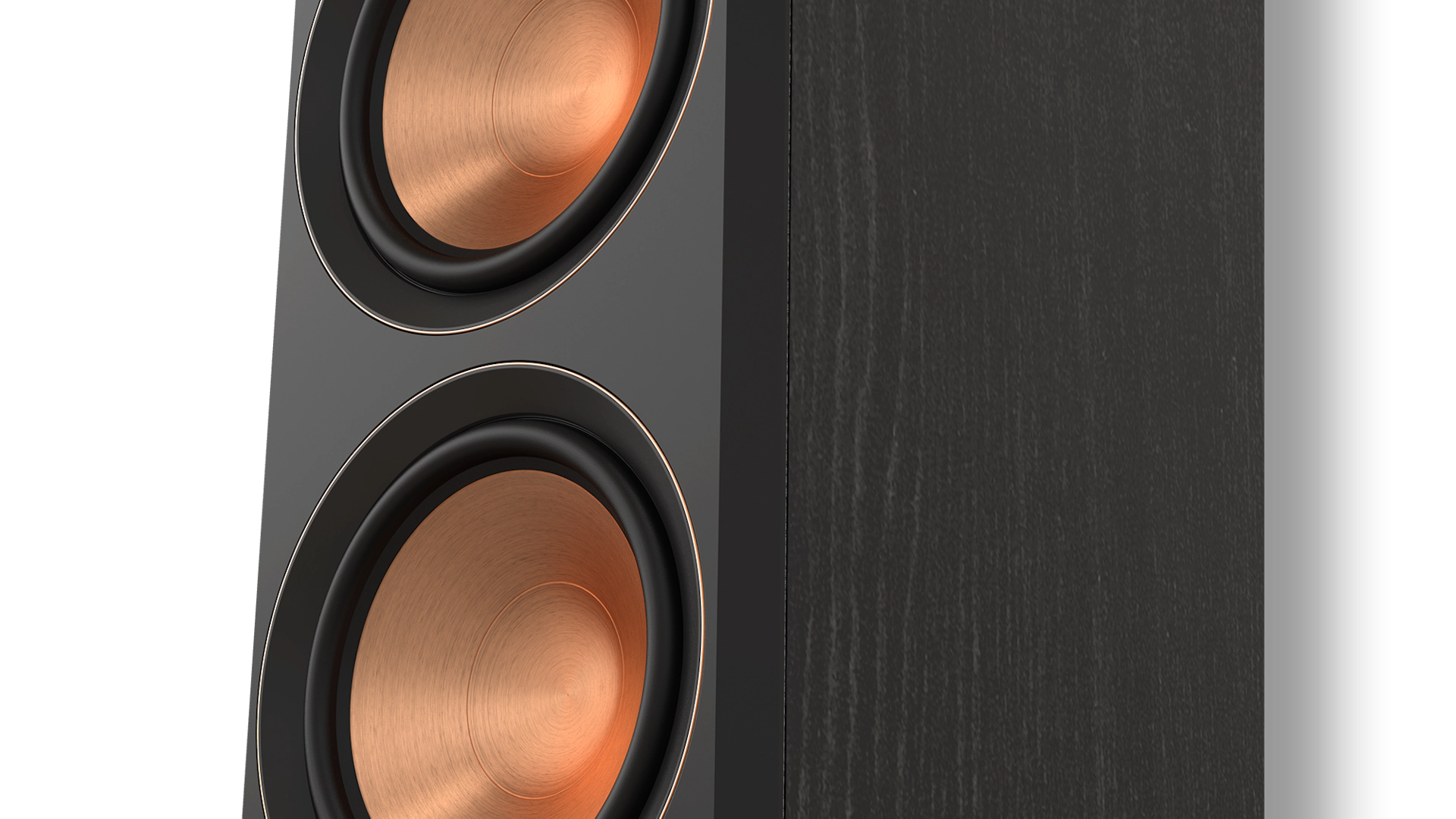 RP 6000 F II closeup of all new cerametallic woofers mobile