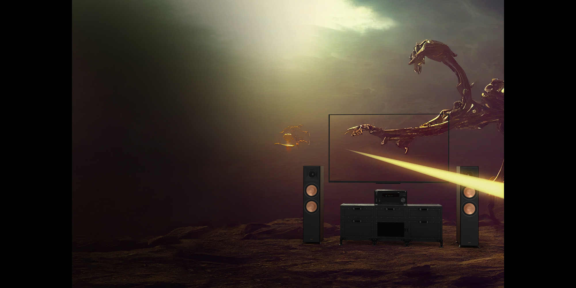 TV and Onkyo TX RZ50 and Klipsch System in Immersive Movie Dirac 2000x1000