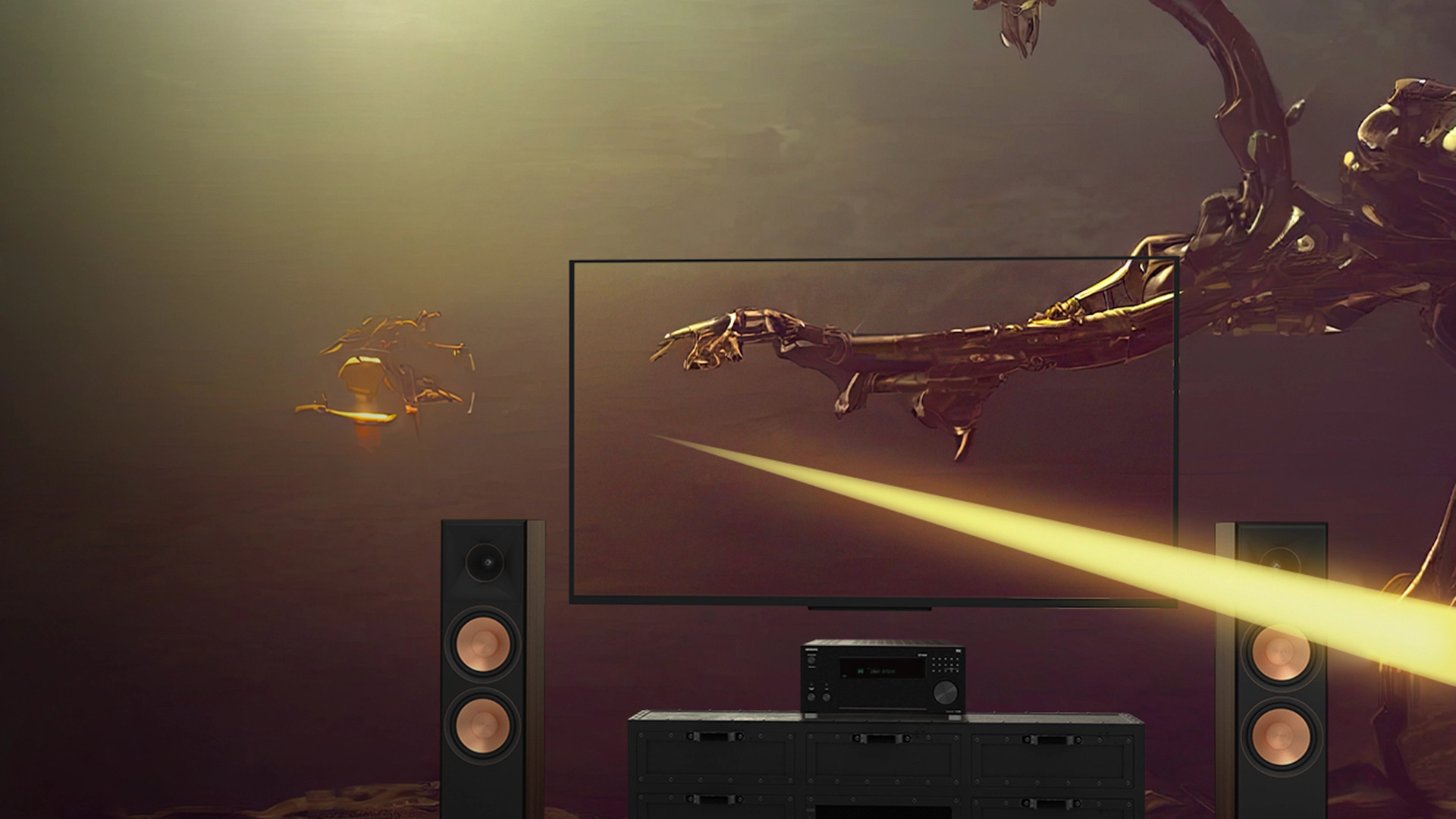 TV and Onkyo TX RZ50 and Klipsch System in Immersive Movie Dirac MOBILE