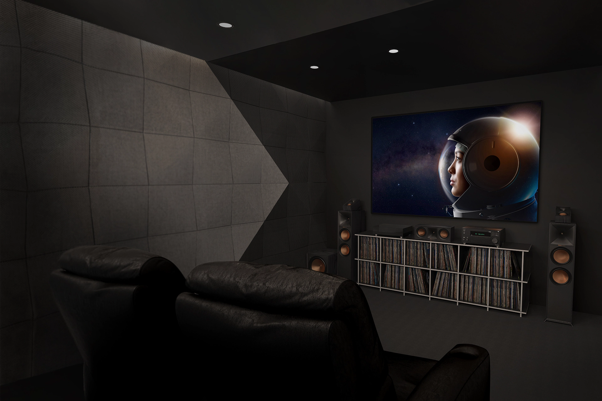 TX RZ70 and Klipsch Home Theater System showing Space movie in Home Theater Room 2000x1333 v2