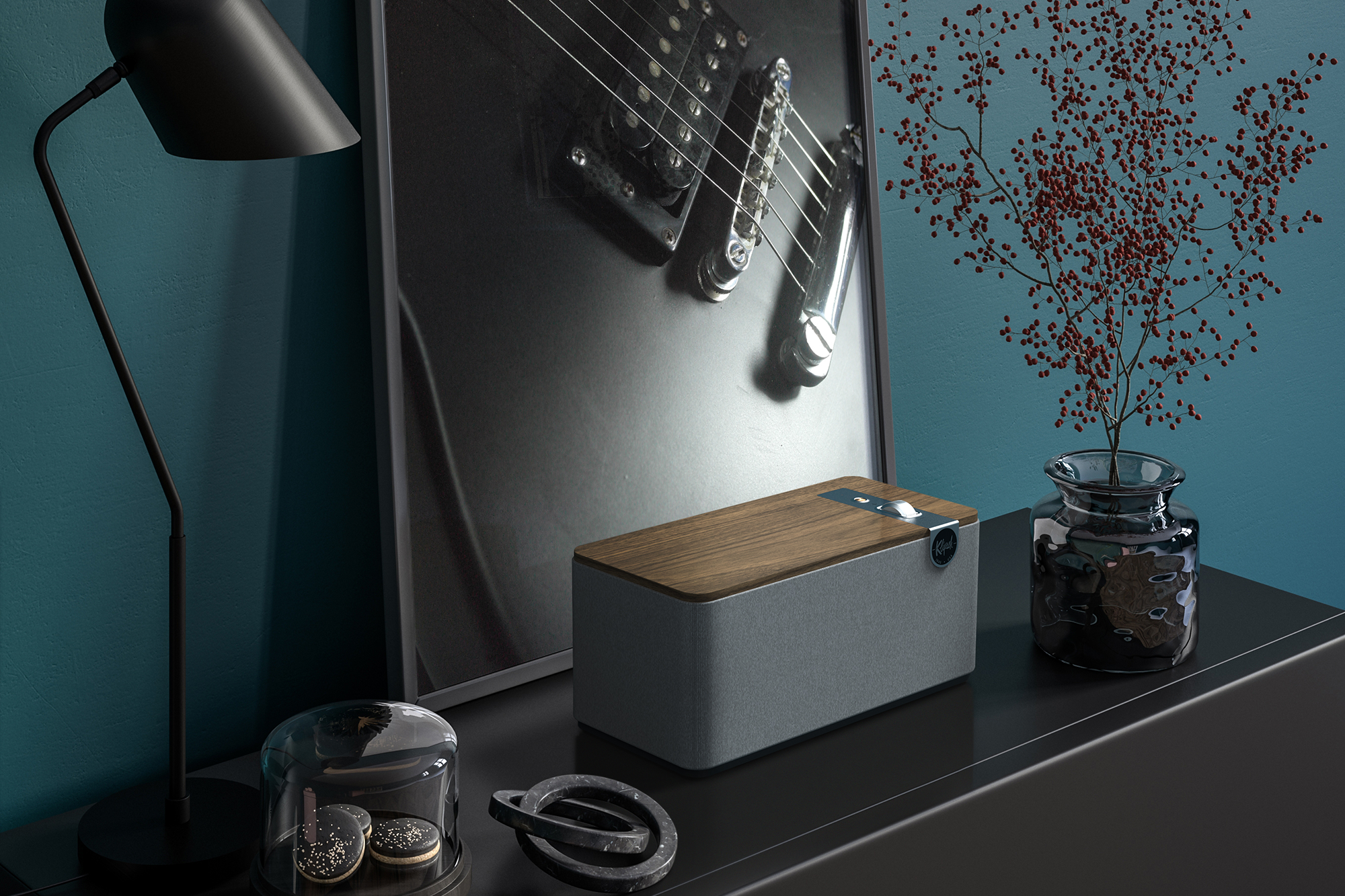 The One Plus Walnut in Moody Teal Room 2000x1333