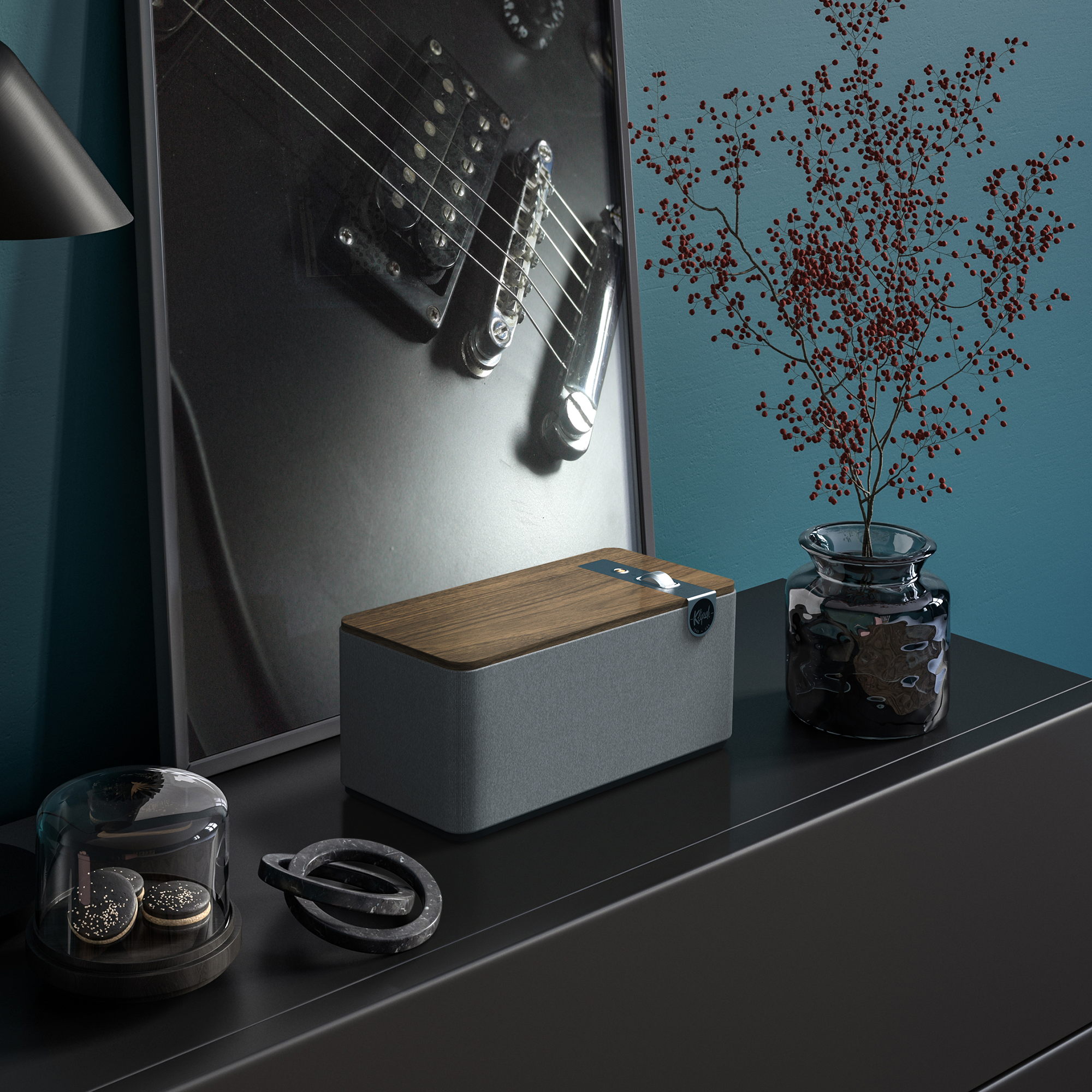 The One Plus Walnut in Moody Teal Room 2000x2000