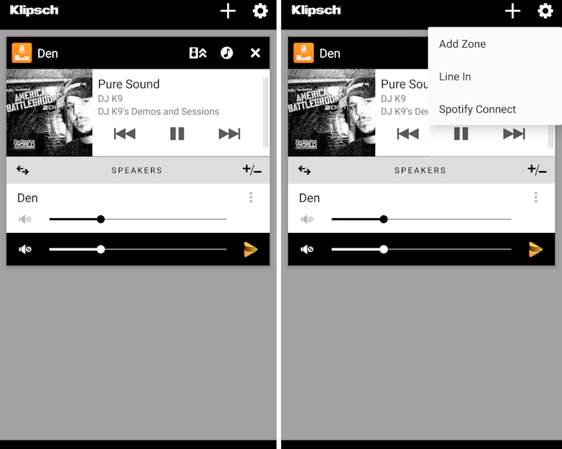 Klipsch stream app screenshot multizone