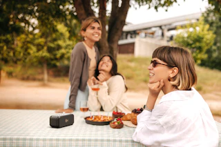 Klipsch Nashville on Picnic Table with friends 2000x1333