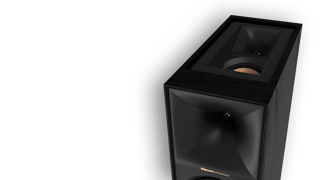 Una vista del altavoz de elevación incorporado en el Klipsch R-605FA