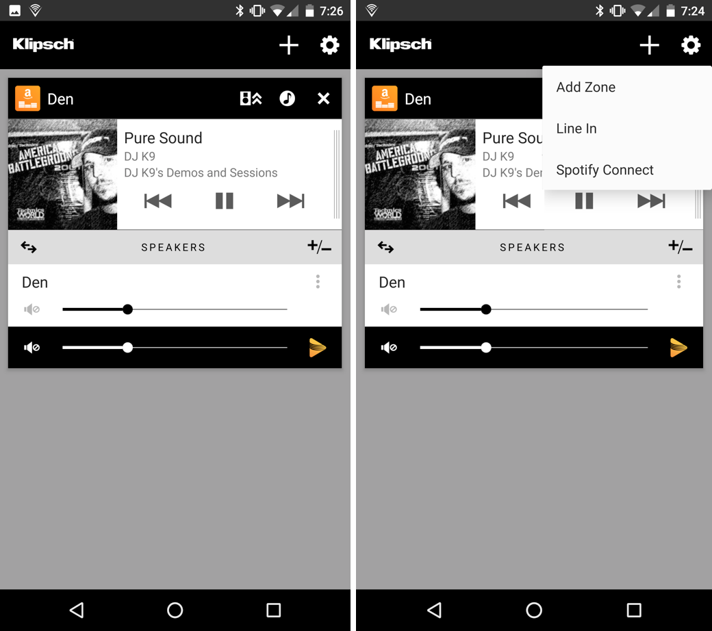 Klipsch Stream App Screenshot Multizone