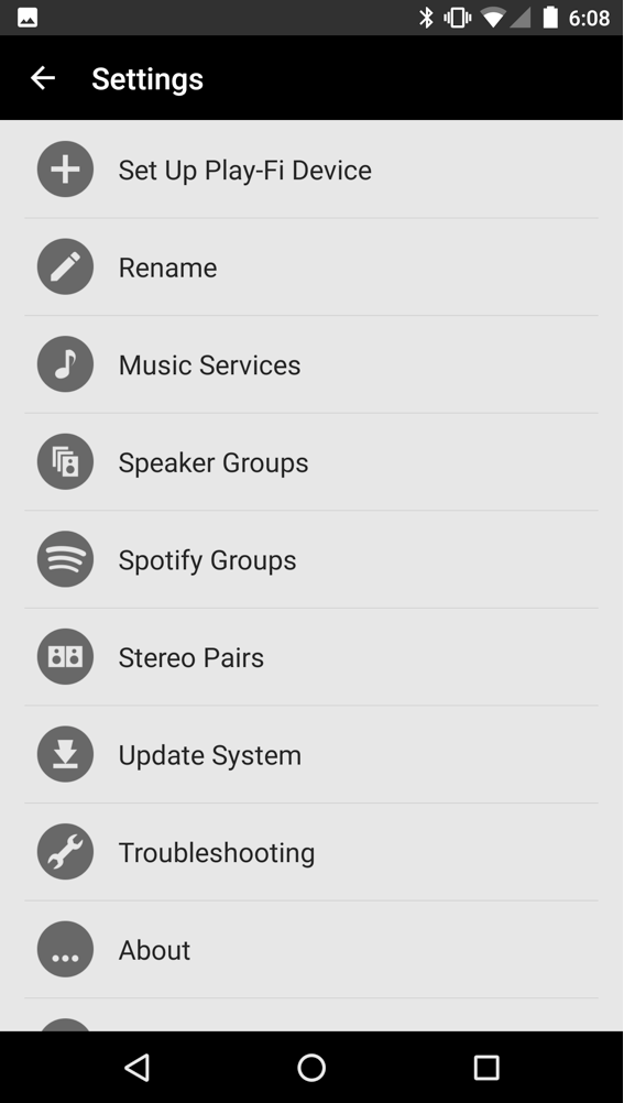 Klipsch Stream App Screenshot Settings