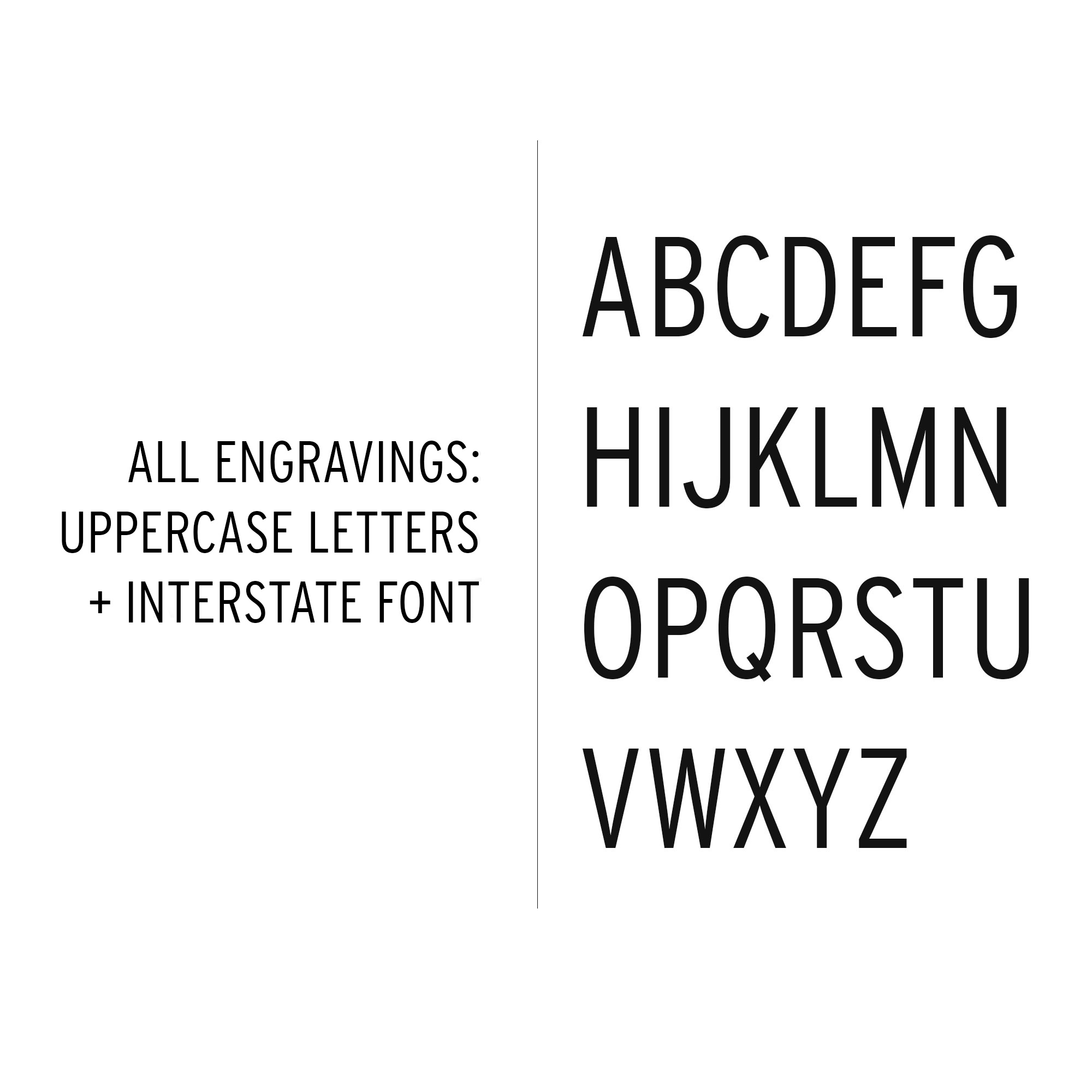 Custom Engraving Text Alphabet