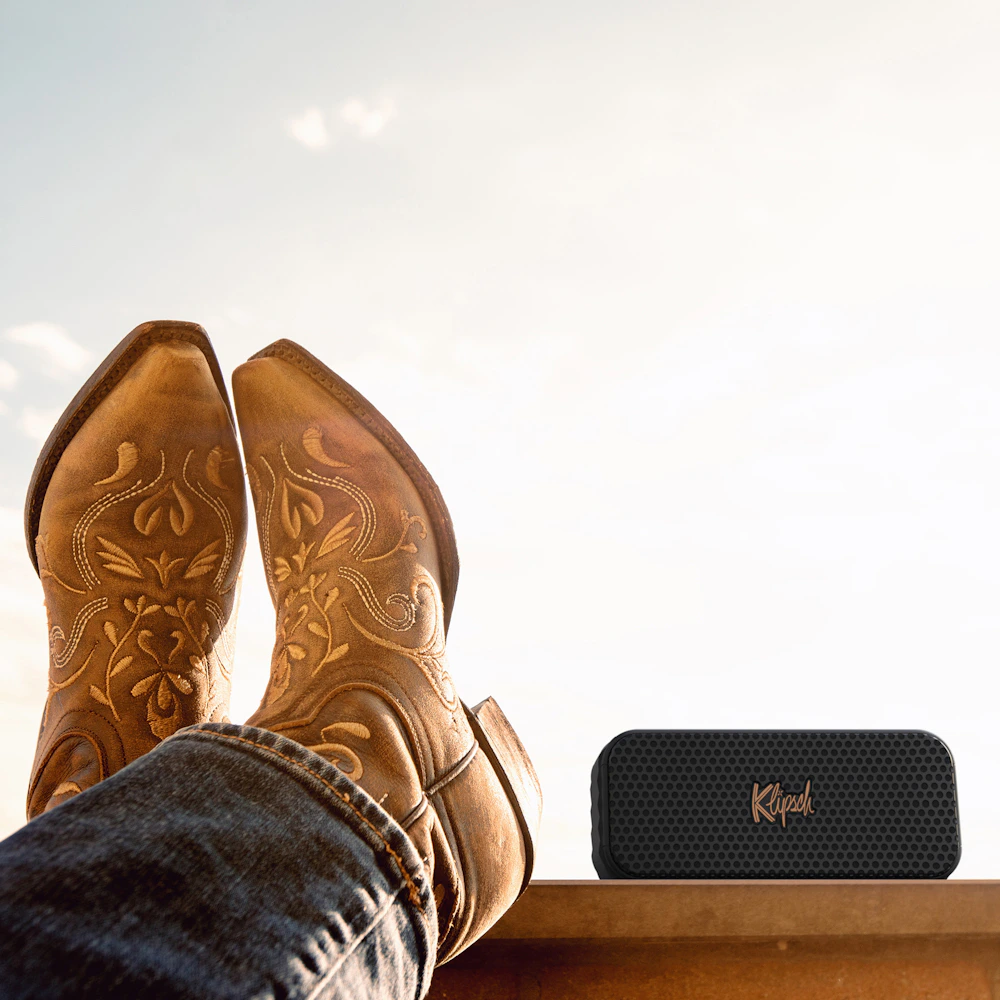 Klipsch Nashville Beside Cowboy Boots Kicking Back 2000x2000