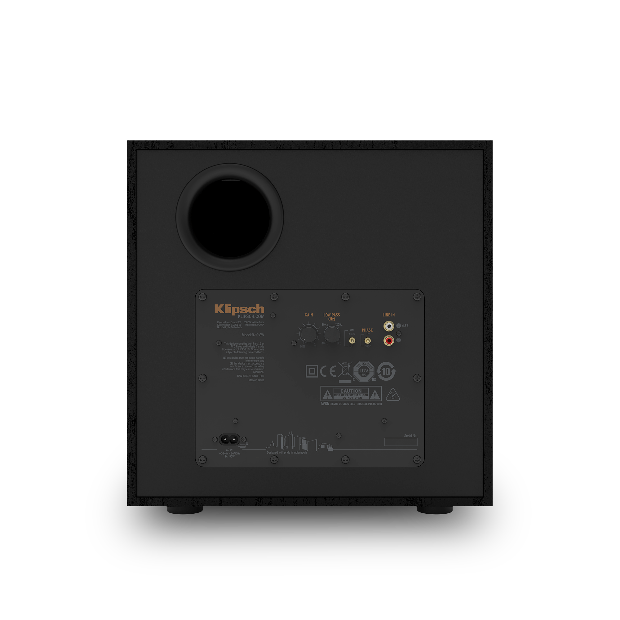 Klipsch R 101 SW Subwoofer rear panel view 4