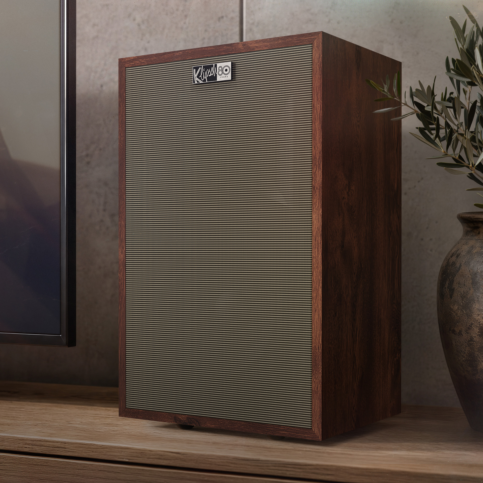 Klipsch Rebellion TW beside TV and plant 2000x2000