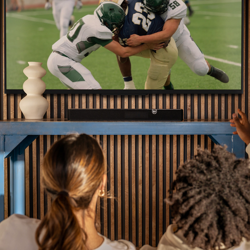 Klipsch Flexus Core 100 Under TV Playing Football 2000x2000