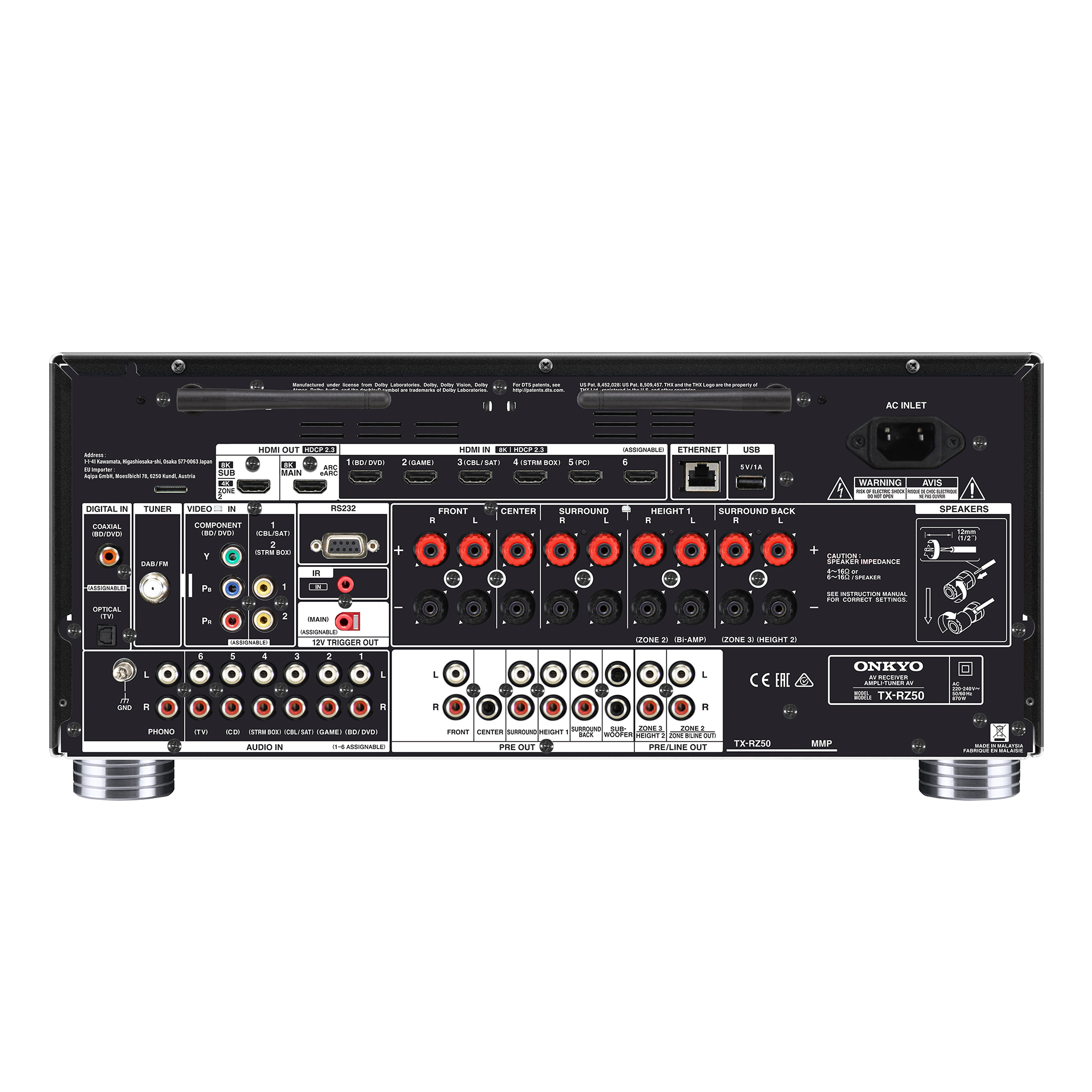 Onkyo TX RZ50 Back