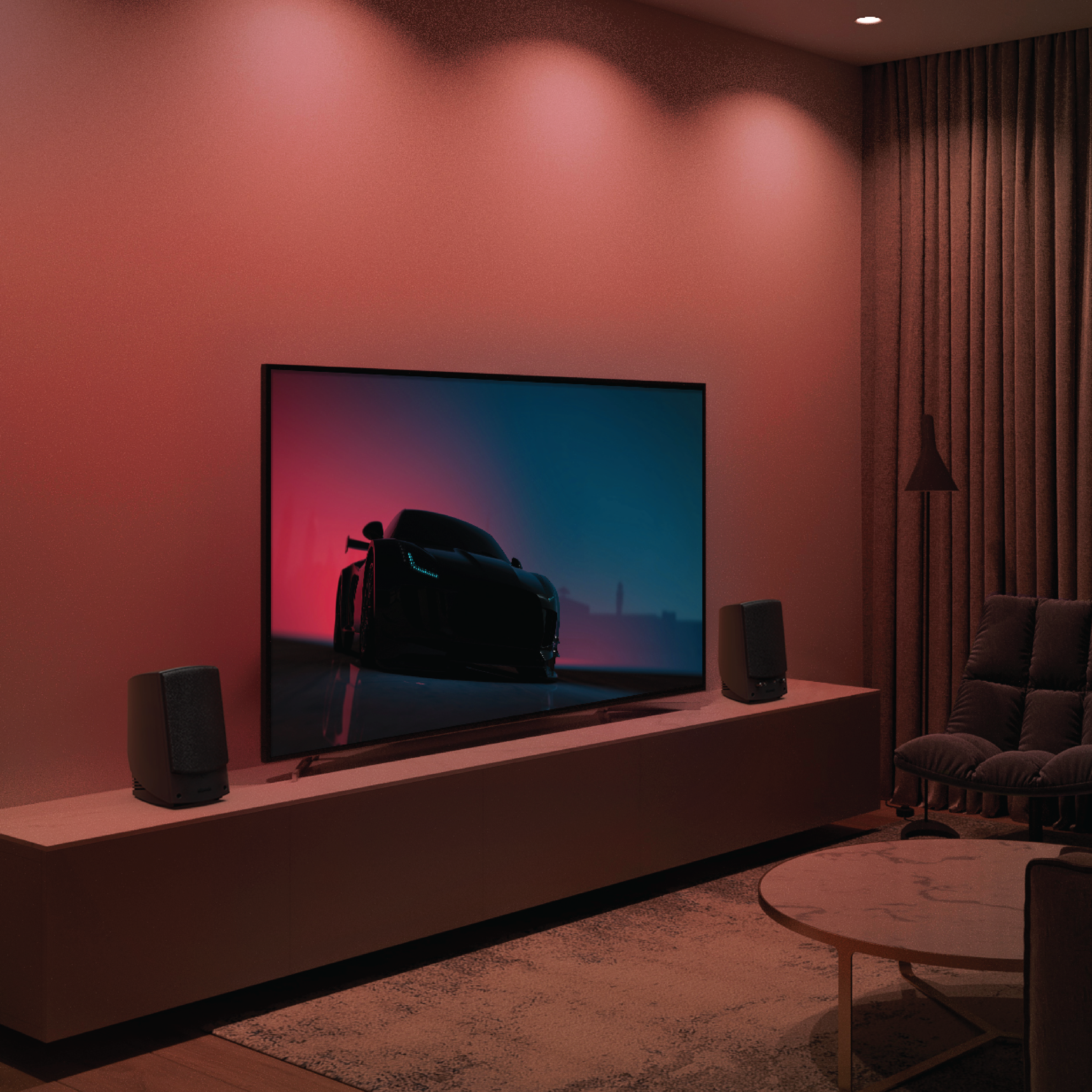 Promedia 2 0 Computer Speakers in a living room