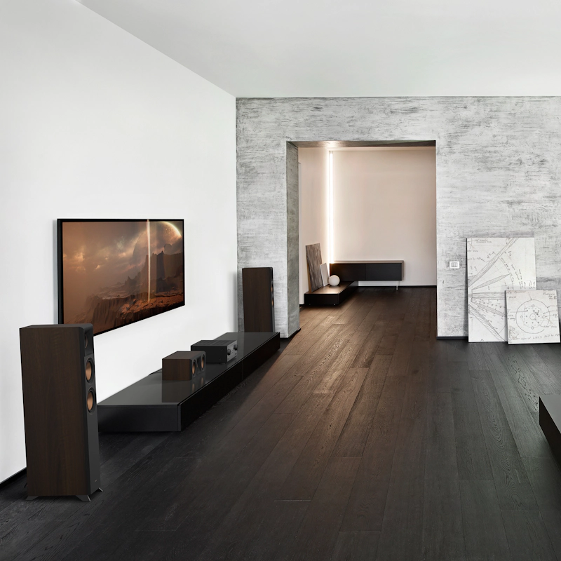 RP 500 C II sitting on a black credenza under a TV