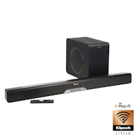 Rsb 14 Sound Bar Subwoofer and Remote with PlayFi logo