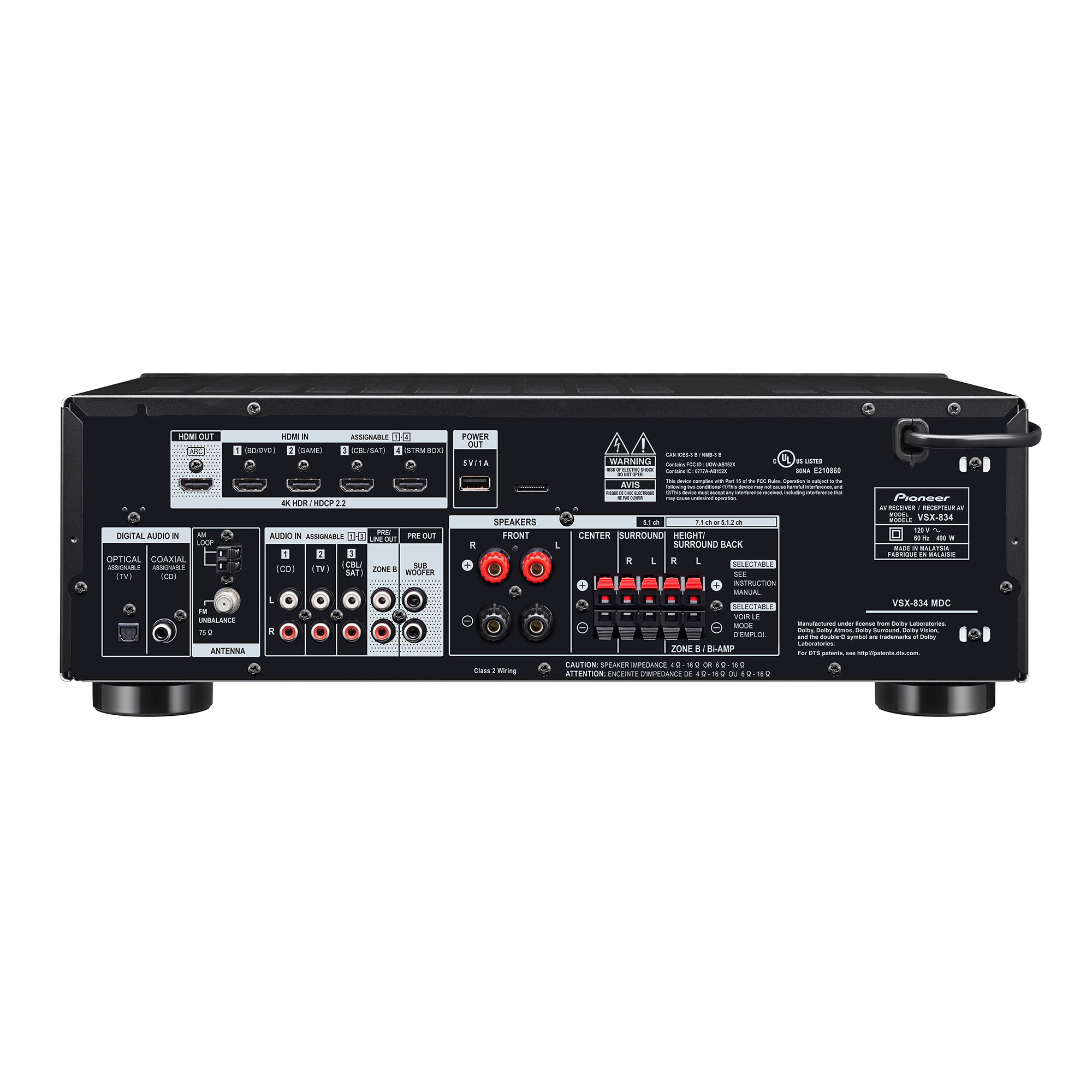 AVアンプ入門に Pioneer VSX-834 Klipsch | VSX-834 REFURBISHED 7.2-Channel AV Receiver