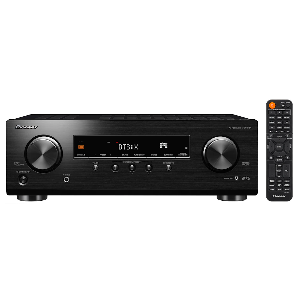 VSX 834 B Front with Remote 2000x2000