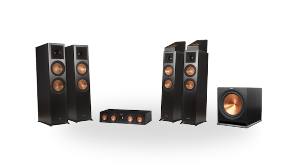A Klipsch Reference Premiere Home Theater System in a 5.1 speaker configuration